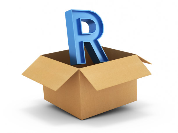 3D渲染字母字母R在纸箱白色背景股票照片图片下载