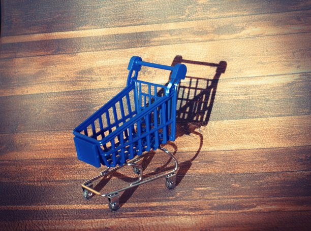 蓝色的购物车图片下载