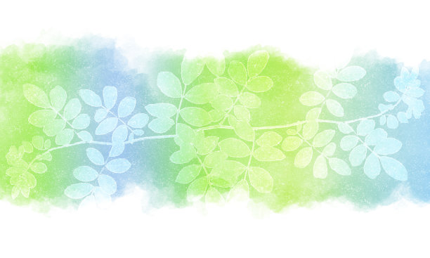 叶背景在柔和水彩画-春天，夏天图片下载