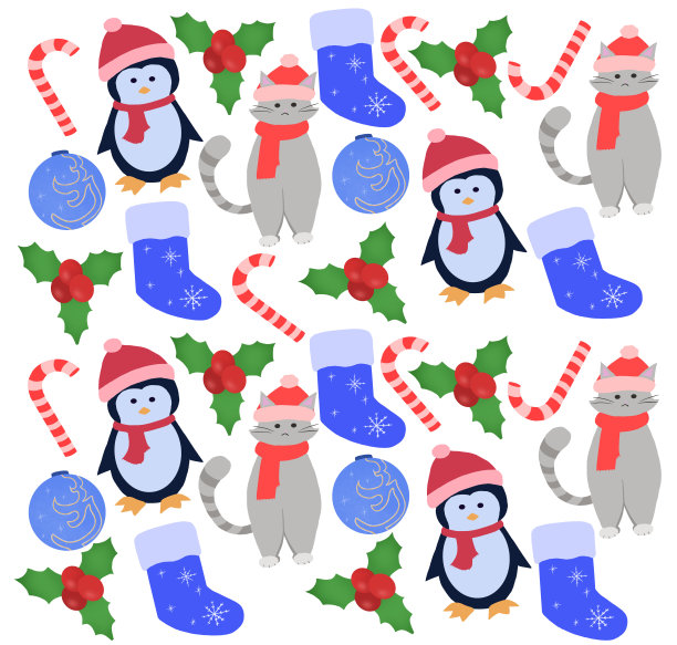 圣诞套装植物有鲜花、冷杉枝、树叶、玩具和浆果。圣诞树和圣诞图标图片下载