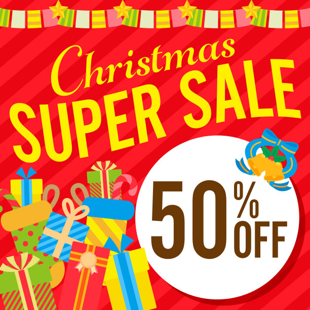 简单可爱的圣诞销售框架材料。图片下载