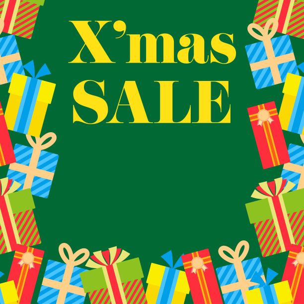 简单可爱的圣诞销售框架材料。图片下载