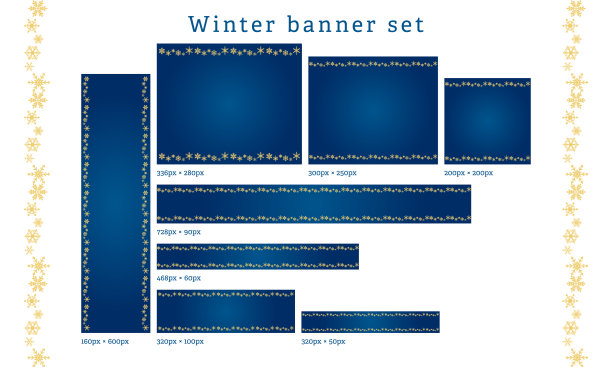 优雅可爱的圣诞横幅集。图片下载