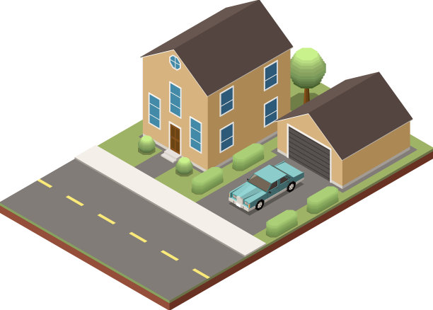 郊区建筑道路组成图片下载