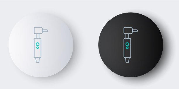 线牙钻图标孤立在灰色背景图片下载