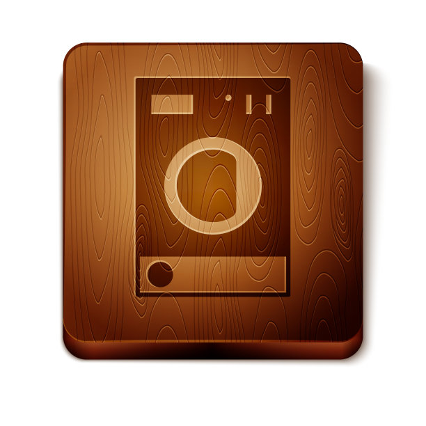 棕色洗衣机图标孤立在白色背景图片下载