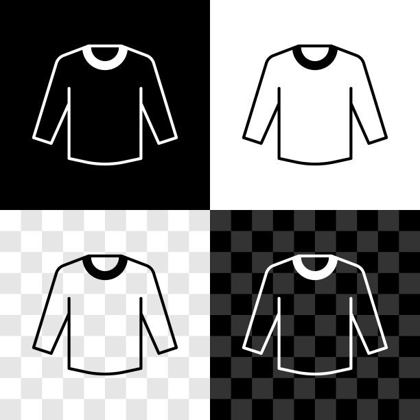 设置毛衣图标孤立的黑色和白色图片下载