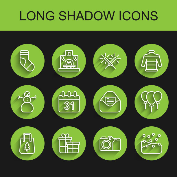 设定线圣诞购物袋礼品盒图片下载