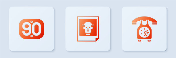 设置照片90年代复古和电话听筒白色图片下载