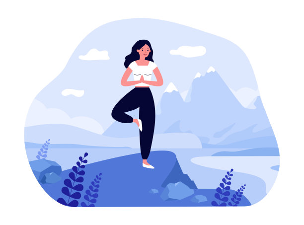 在大自然中做瑜伽的女人图片下载