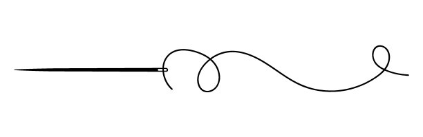 针图标。有线的缝纫针。图片下载