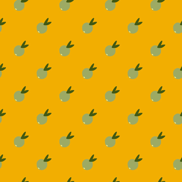 几何可爱的柑橘水果无缝图案在黄色的背景。图片下载