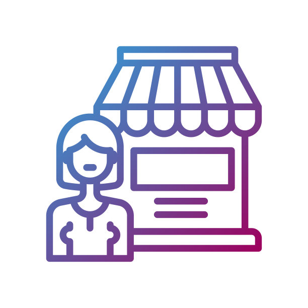 矢量所有者渐变图标，企业所有者相关64x64像素，白色背景图片下载