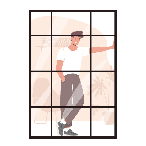 站在办公室或客厅透过落地窗看城市。人类的生活方式图片下载