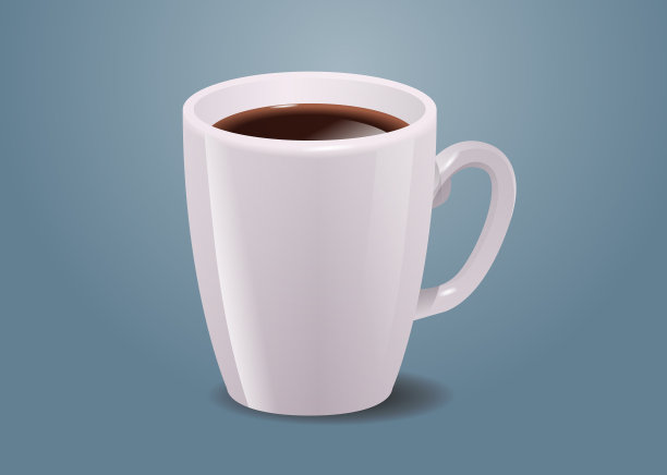 现实的咖啡在白杯热美式饮料水平图片下载