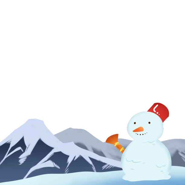 冬季雪山下的雪人图片下载