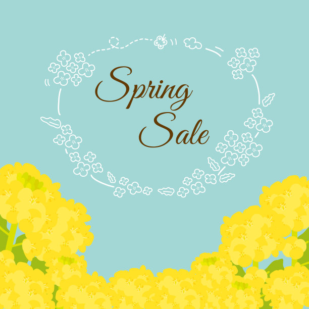 蔚蓝的天空和油菜花的田野图片下载