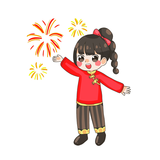 元旦女孩观看烟花图片下载