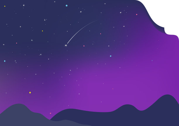 夜空中闪烁的星星，山脉的轮廓图片下载