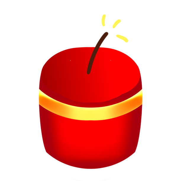 卡通红色新春挂饰炮竹图片下载