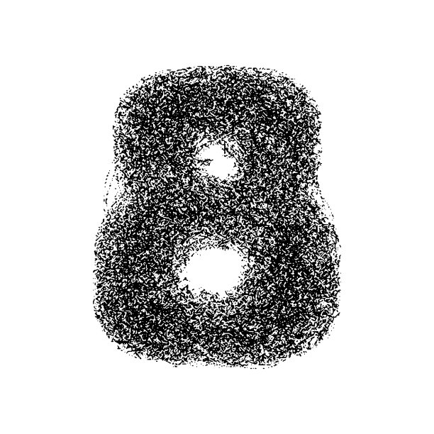 装饰数字8的粒子孤立在白色的背景。矢量图图片下载