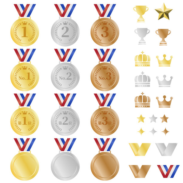 排名图标材料集三维奖牌插图图片下载