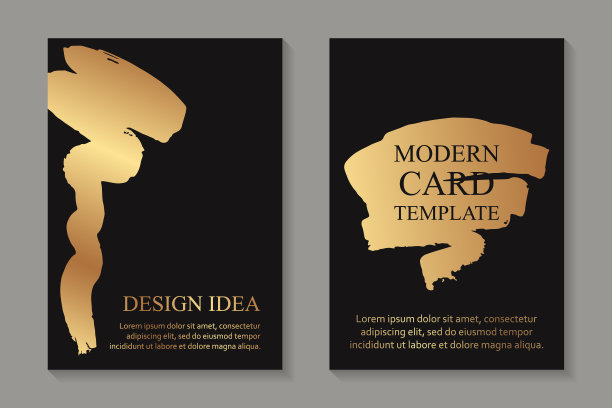 邀请设计用金色油漆笔触在黑色的背景上。图片下载