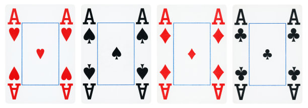 四张王牌扑克牌-孤立图片下载