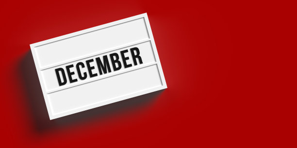 在12月的灯箱上创建你的信息，用红色的复制空间图片下载