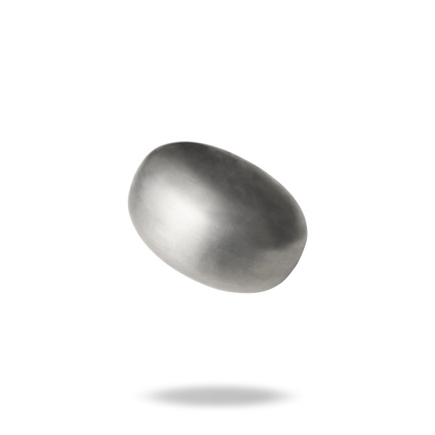 孤立的镜头椭圆形铝在半空中对白色背景图片下载