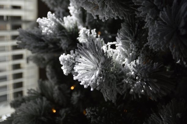 人工圣诞树树枝的特写图片下载