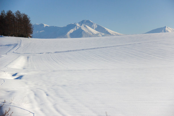雪地和冬天的山峰图片下载