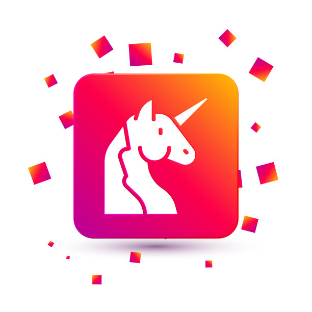 白色独角兽图标孤立在白色背景图片下载