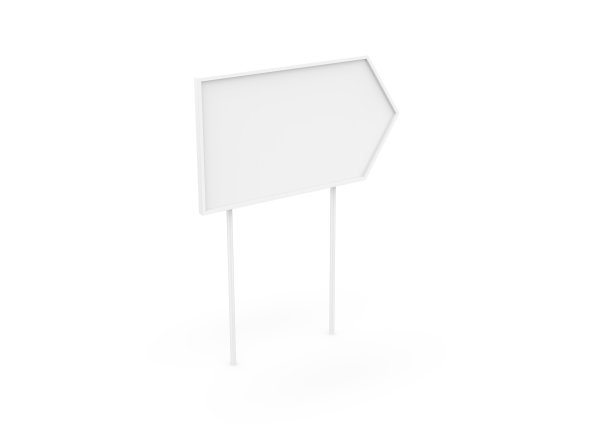 街道招牌模型模板在孤立的白色背景，3d插图图片下载