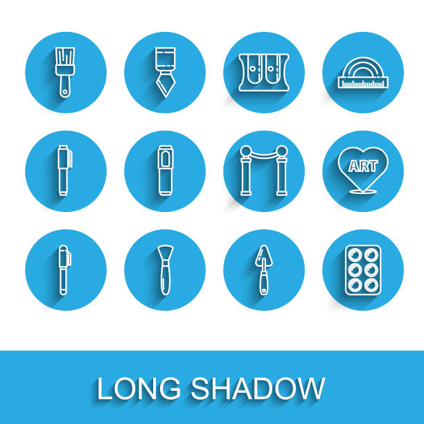 设定线条笔油漆刷调色板刀图片下载