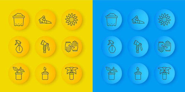 植树厂内设置的花盆水喷瓶异国情调图片下载