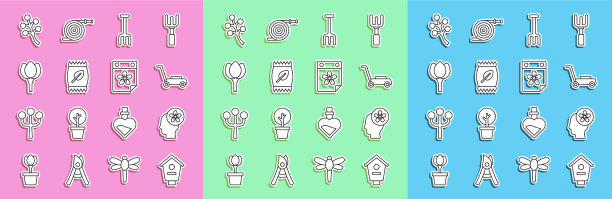 内设线鸟屋人头和花图片下载