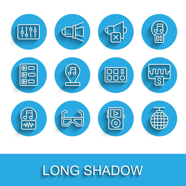 Set line music note tone眼镜混音器图片下载