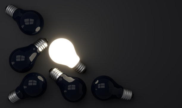 背景前面有一个经典的灯泡图片下载