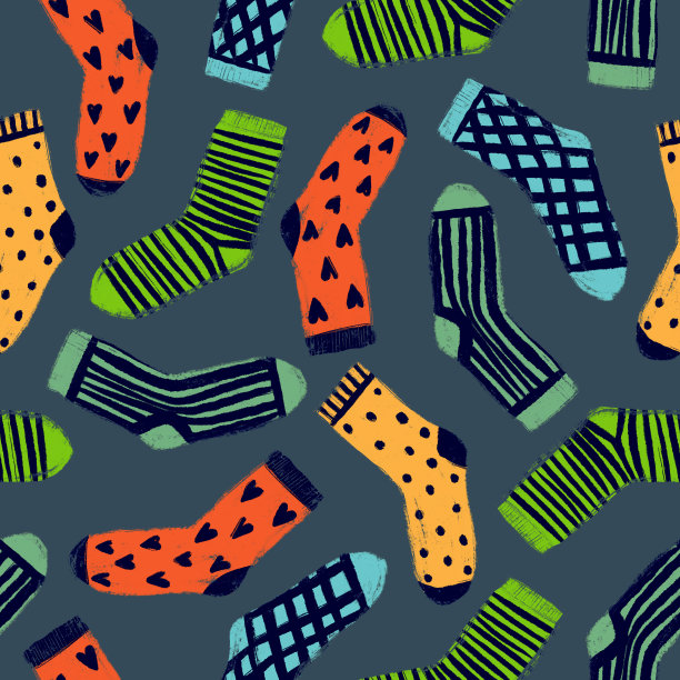 无缝图案与明亮温暖的图案袜子图片下载