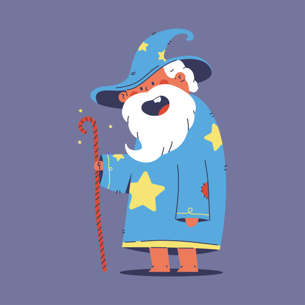 可爱的精灵用魔术棒矢量卡通人物孤立在背景上。图片下载