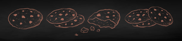 粉笔画了一套巧克力饼干图片下载