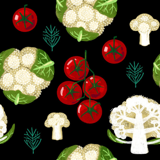 蔬菜食物图案在黑色背景上。农民根菜类蔬菜。图片下载