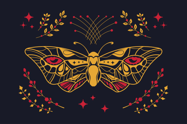 等密猫头鹰蝴蝶热带昆虫概念适合装饰和背景图片下载