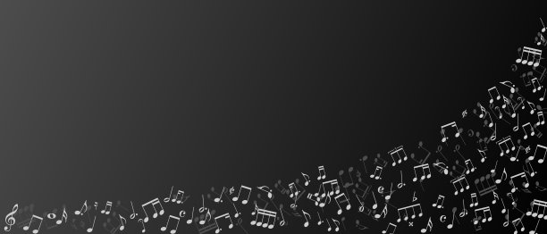 抽象的音乐框架和边界与红色音符在金色的背景图片下载