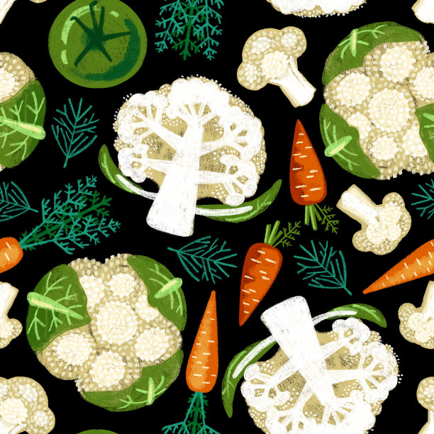 蔬菜食物图案在黑色背景上。农民根菜类蔬菜。图片下载