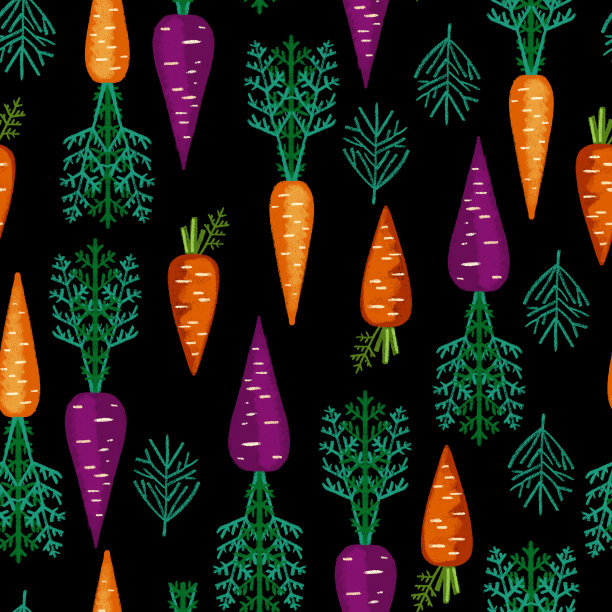 蔬菜食物图案在黑色背景上。农民根菜类蔬菜。图片下载