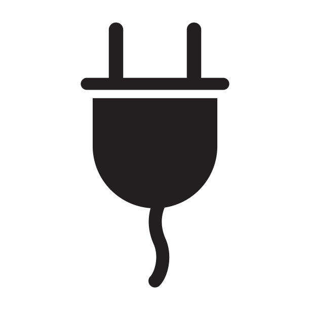 电力和能源消费图标在简单的风格在白色的背景。图片下载