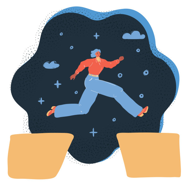 矢量插图的女人跳跃图片下载