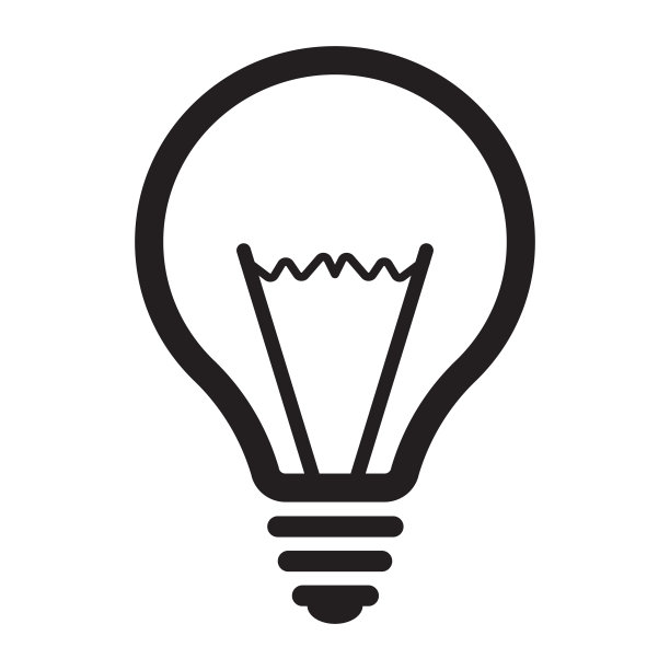 白色背景上简单风格的电灯泡和电灯泡图标。图片下载